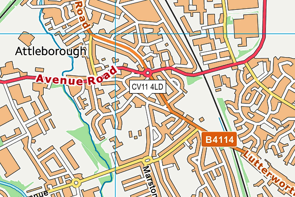 CV11 4LD map - OS VectorMap District (Ordnance Survey)