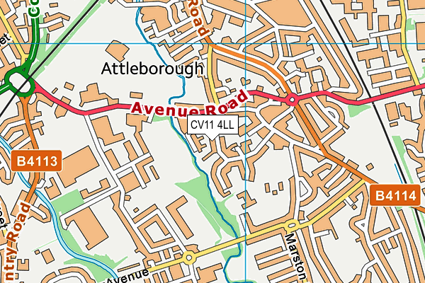 CV11 4LL map - OS VectorMap District (Ordnance Survey)