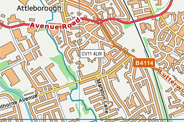 CV11 4LW map - OS VectorMap District (Ordnance Survey)