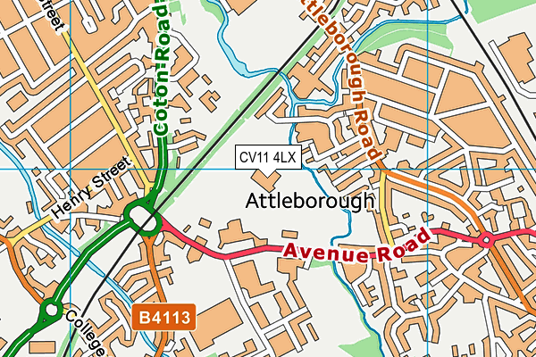 The Pingles Stadium map (CV11 4LX) - OS VectorMap District (Ordnance Survey)