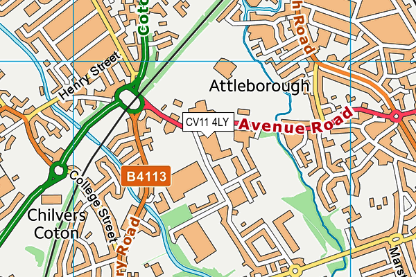 CV11 4LY map - OS VectorMap District (Ordnance Survey)