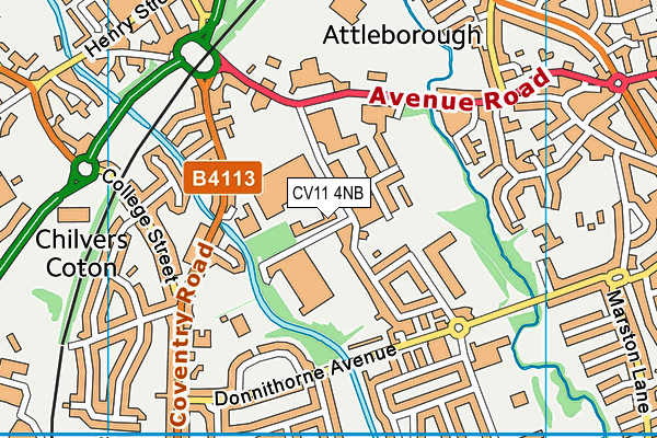 CV11 4NB map - OS VectorMap District (Ordnance Survey)