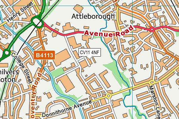 CV11 4NF map - OS VectorMap District (Ordnance Survey)