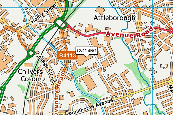 CV11 4NG map - OS VectorMap District (Ordnance Survey)