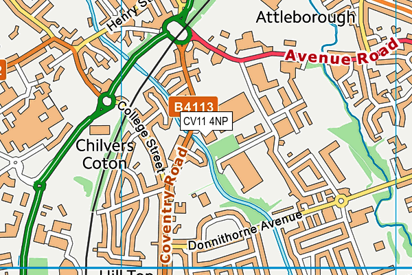 CV11 4NP map - OS VectorMap District (Ordnance Survey)