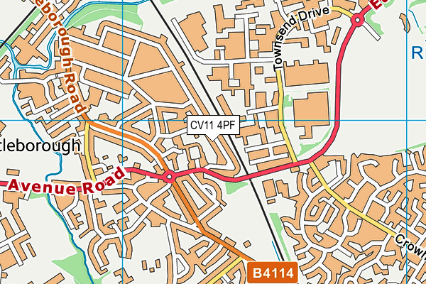 CV11 4PF map - OS VectorMap District (Ordnance Survey)