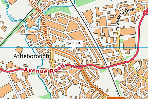 CV11 4PJ map - OS VectorMap District (Ordnance Survey)