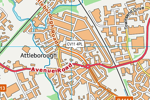 CV11 4PL map - OS VectorMap District (Ordnance Survey)
