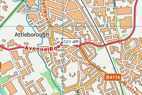 CV11 4PP map - OS VectorMap District (Ordnance Survey)