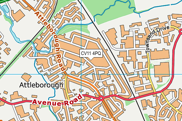 CV11 4PQ map - OS VectorMap District (Ordnance Survey)