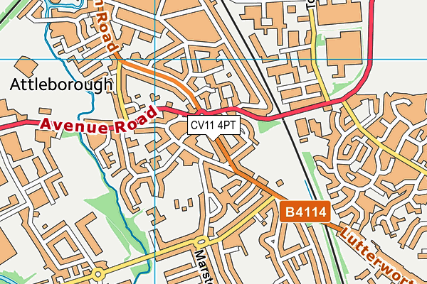 CV11 4PT map - OS VectorMap District (Ordnance Survey)