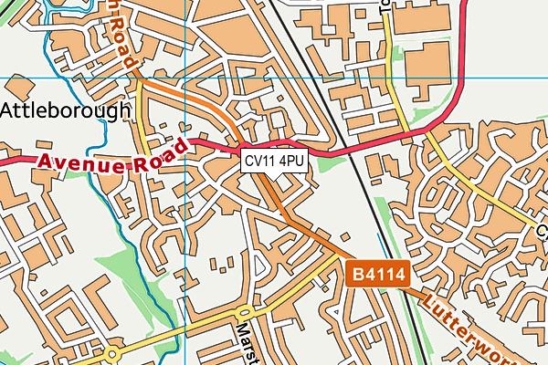 CV11 4PU map - OS VectorMap District (Ordnance Survey)