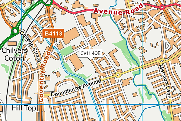 CV11 4QE map - OS VectorMap District (Ordnance Survey)
