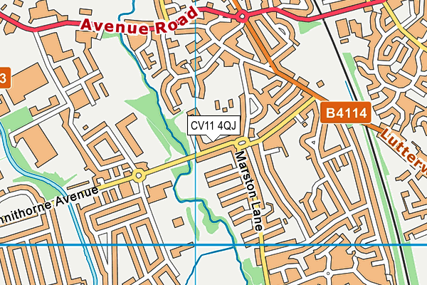 CV11 4QJ map - OS VectorMap District (Ordnance Survey)