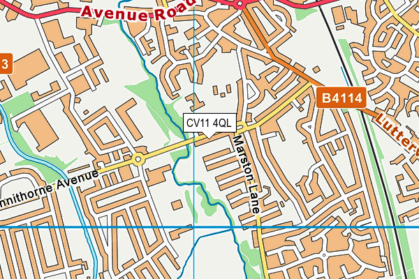 CV11 4QL map - OS VectorMap District (Ordnance Survey)