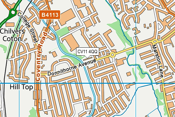 CV11 4QQ map - OS VectorMap District (Ordnance Survey)