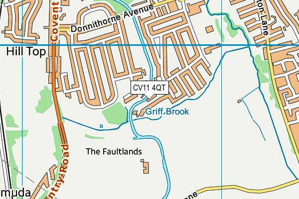 CV11 4QT map - OS VectorMap District (Ordnance Survey)