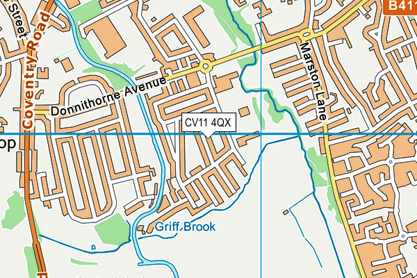 CV11 4QX map - OS VectorMap District (Ordnance Survey)