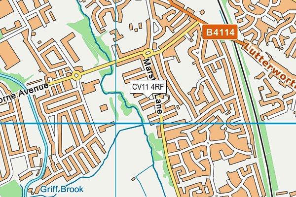 CV11 4RF map - OS VectorMap District (Ordnance Survey)