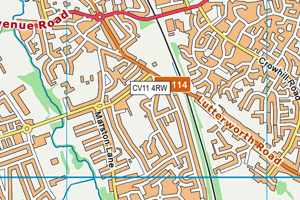 CV11 4RW map - OS VectorMap District (Ordnance Survey)