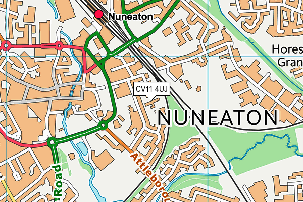 CV11 4UJ map - OS VectorMap District (Ordnance Survey)