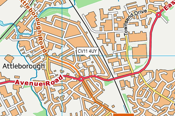 CV11 4UY map - OS VectorMap District (Ordnance Survey)