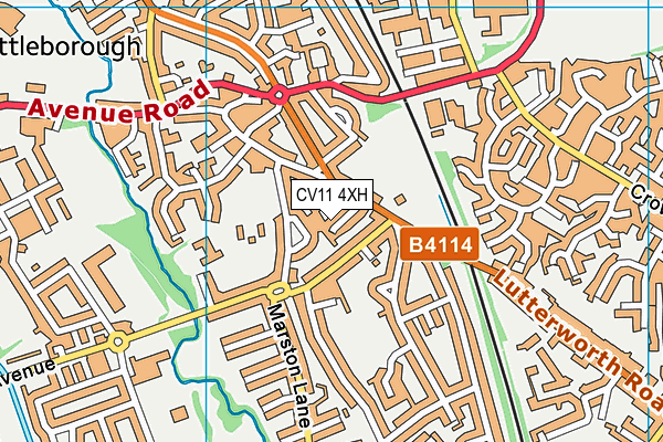 CV11 4XH map - OS VectorMap District (Ordnance Survey)