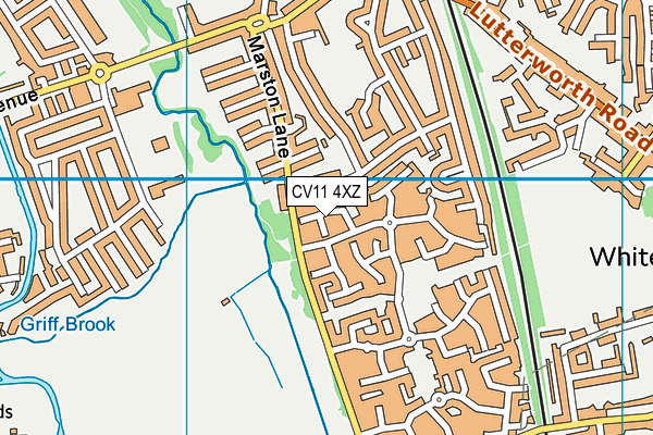 CV11 4XZ map - OS VectorMap District (Ordnance Survey)