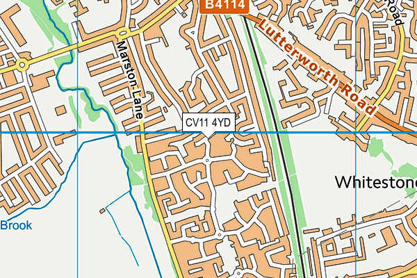 CV11 4YD map - OS VectorMap District (Ordnance Survey)