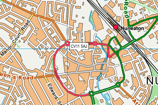 CV11 5AJ map - OS VectorMap District (Ordnance Survey)