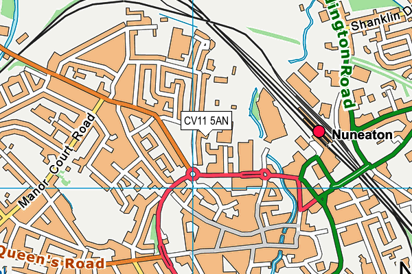 CV11 5AN map - OS VectorMap District (Ordnance Survey)