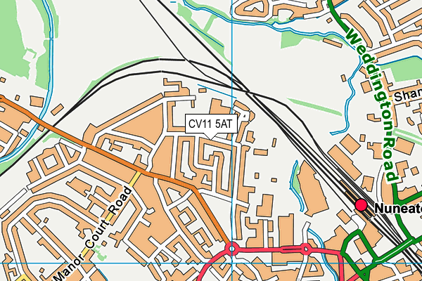 CV11 5AT map - OS VectorMap District (Ordnance Survey)