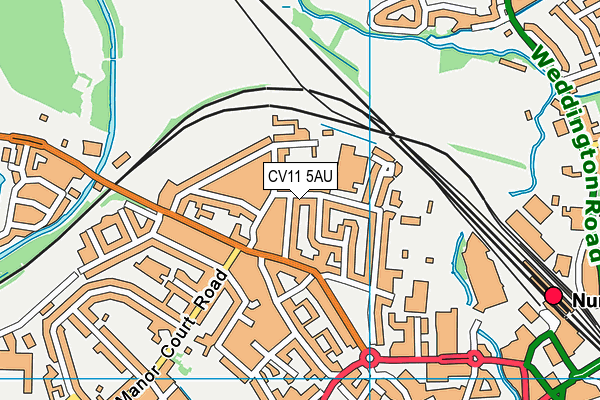 CV11 5AU map - OS VectorMap District (Ordnance Survey)