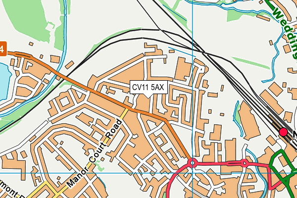 CV11 5AX map - OS VectorMap District (Ordnance Survey)
