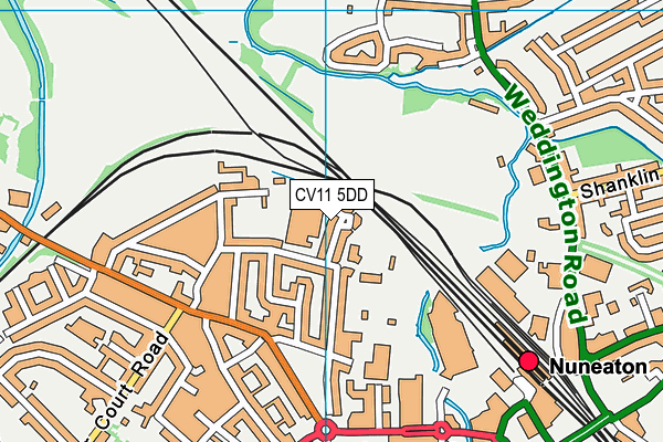 CV11 5DD map - OS VectorMap District (Ordnance Survey)