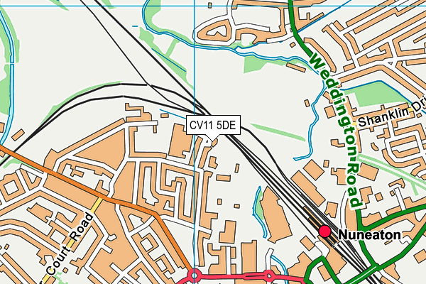 CV11 5DE map - OS VectorMap District (Ordnance Survey)