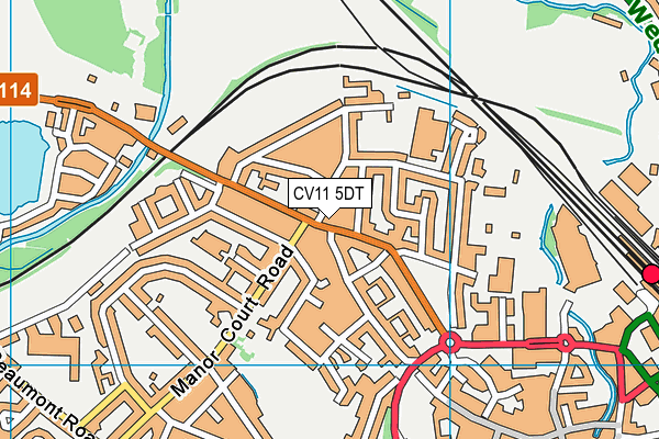CV11 5DT map - OS VectorMap District (Ordnance Survey)