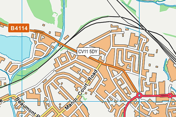 CV11 5DY map - OS VectorMap District (Ordnance Survey)