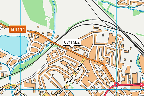 CV11 5DZ map - OS VectorMap District (Ordnance Survey)