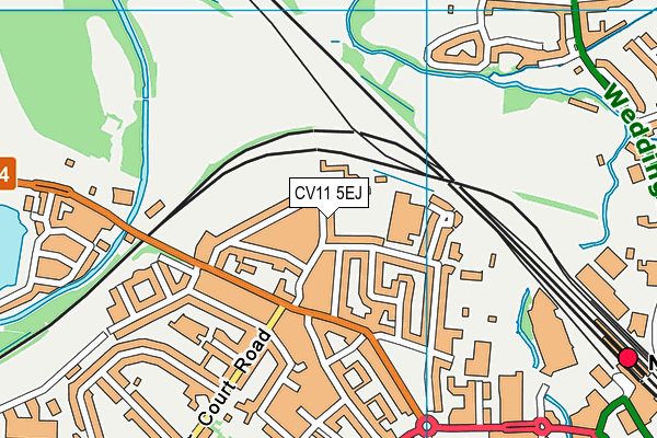 CV11 5EJ map - OS VectorMap District (Ordnance Survey)