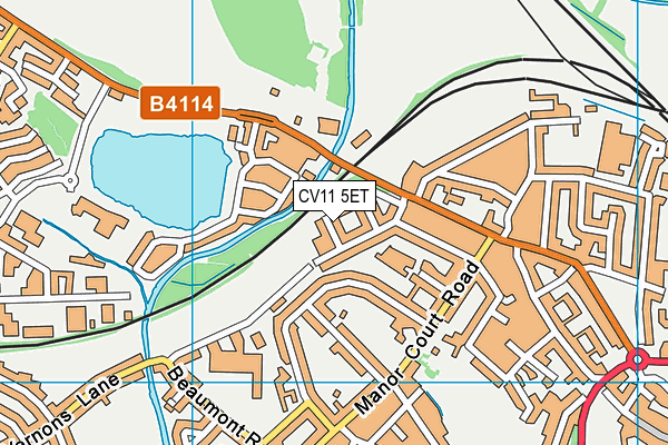 CV11 5ET map - OS VectorMap District (Ordnance Survey)