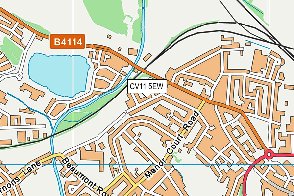 CV11 5EW map - OS VectorMap District (Ordnance Survey)