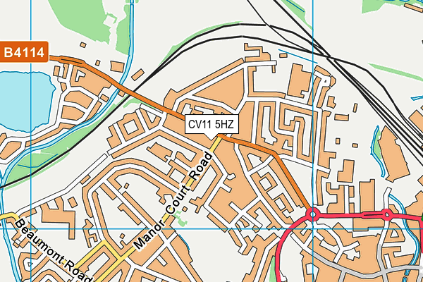 CV11 5HZ map - OS VectorMap District (Ordnance Survey)