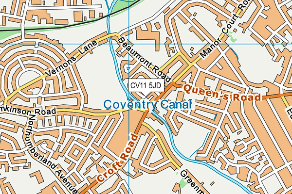 CV11 5JD map - OS VectorMap District (Ordnance Survey)