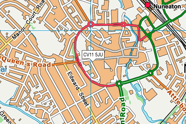 CV11 5JU map - OS VectorMap District (Ordnance Survey)