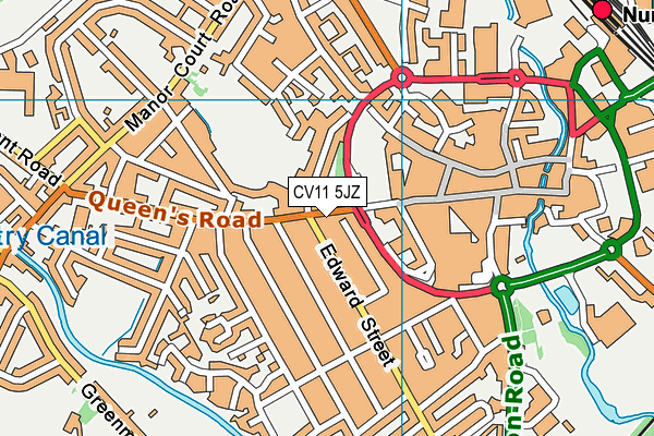 CV11 5JZ map - OS VectorMap District (Ordnance Survey)