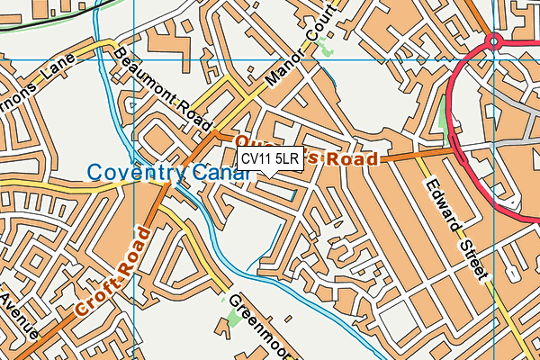 Queen's Church of England Academy map (CV11 5LR) - OS VectorMap District (Ordnance Survey)
