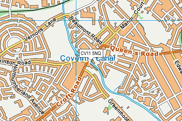 CV11 5NQ map - OS VectorMap District (Ordnance Survey)