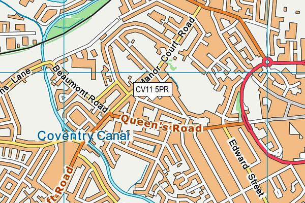 CV11 5PR map - OS VectorMap District (Ordnance Survey)