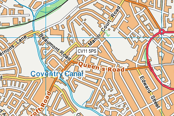 CV11 5PS map - OS VectorMap District (Ordnance Survey)